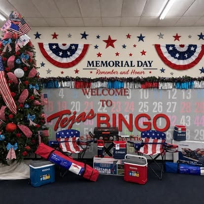Memorial Day bingo event decorated patriotically