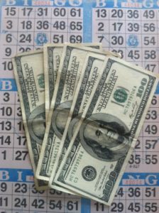 Cash prizes on bingo cards